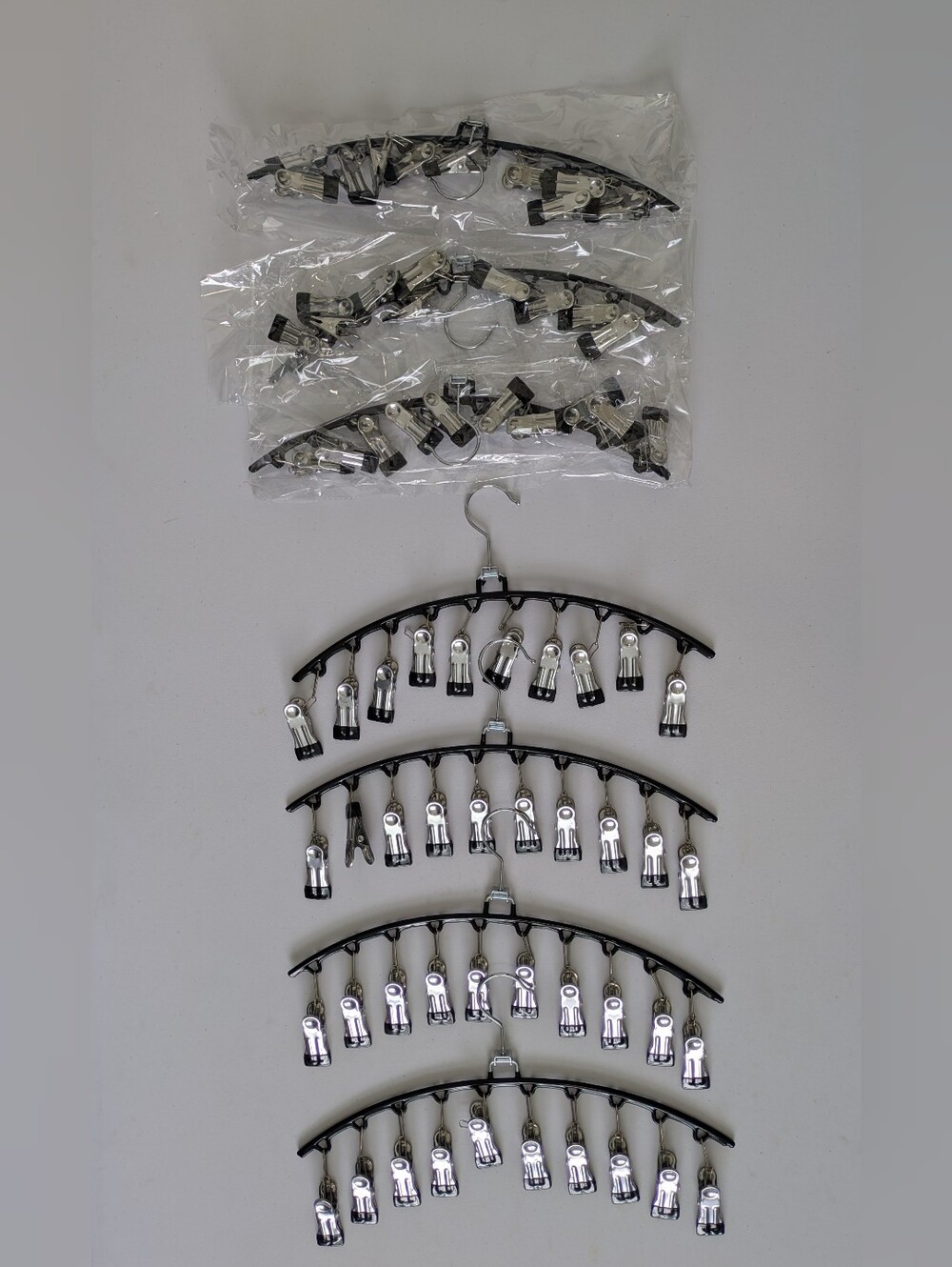 Black & Silver Multi-Clip Hanger for Accessories
